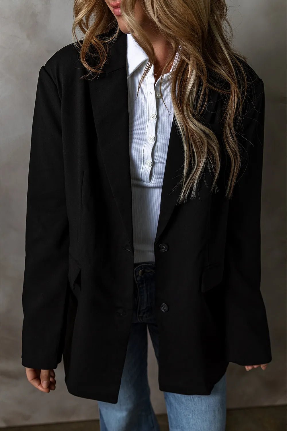 Button Up Long Sleeve Blazer | Trending Chic NZ