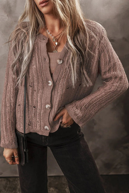 Button Up Long Sleeve Cardigan | Trending Chic NZ