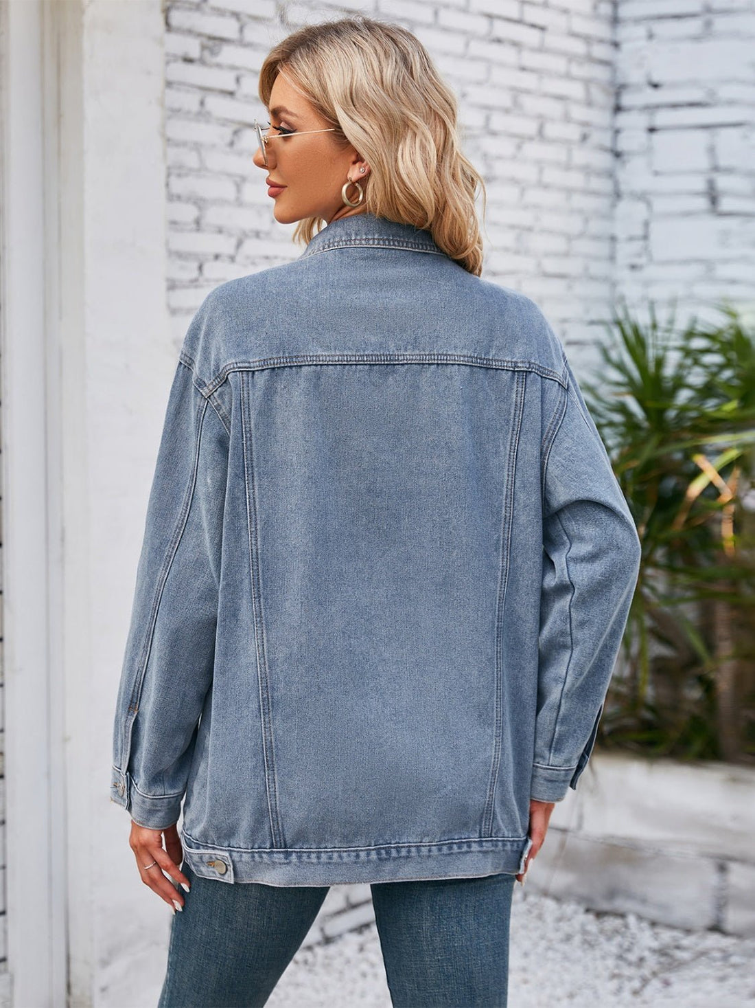 Button Up Long Sleeve Denim Jacket | Trending Chic NZ