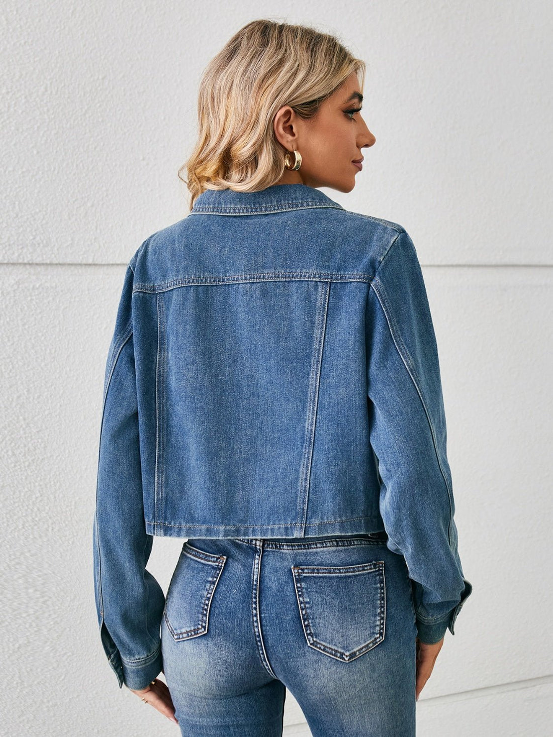 Button Up Long Sleeve Denim Jacket | Trending Chic NZ