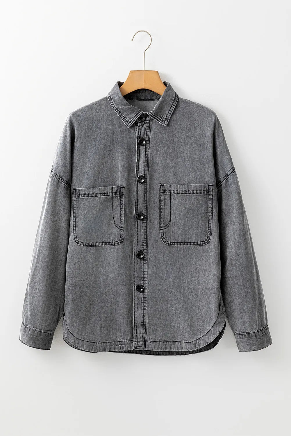 Button Up Long Sleeve Denim Jacket | Trending Chic NZ