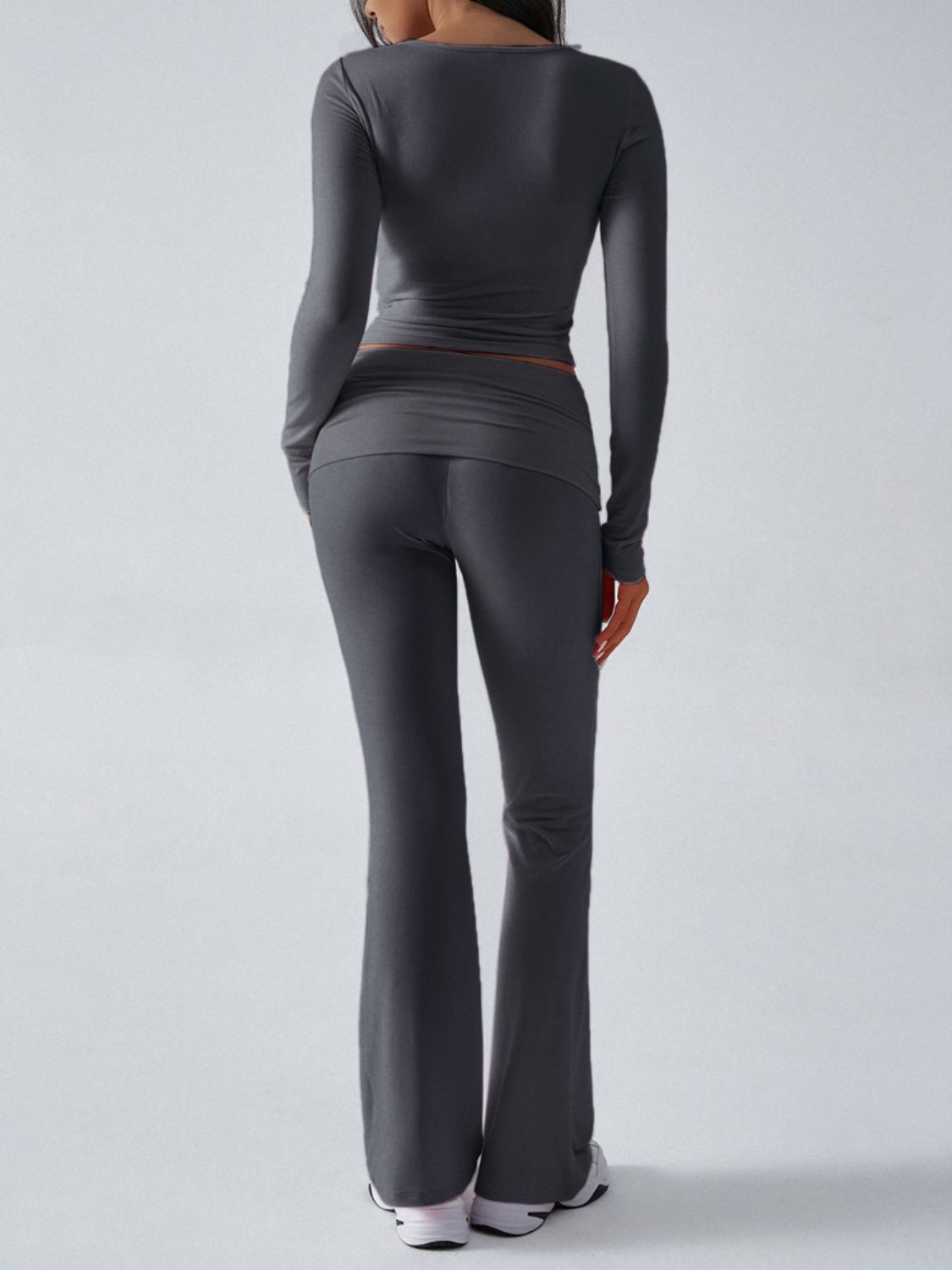 Devine Ruched Long Sleeve Top and Pants Set