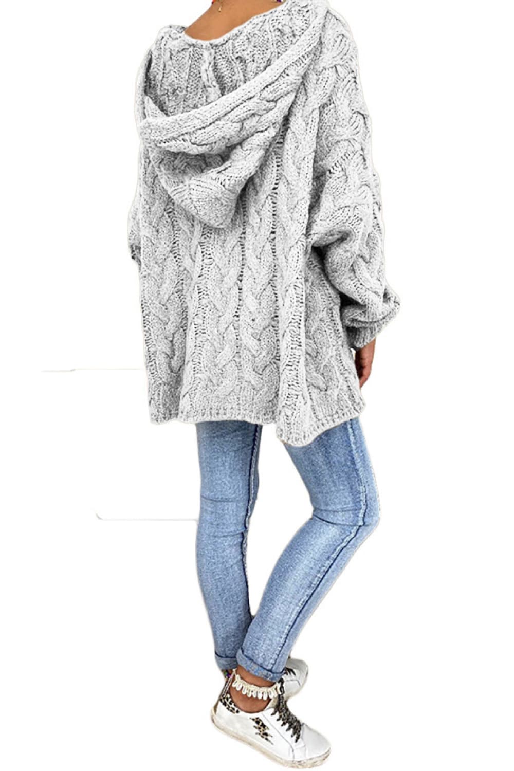 Cable - Knit Hooded Sweater | Trending Chic NZ