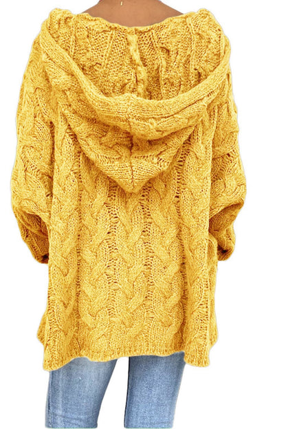 Cable - Knit Hooded Sweater | Trending Chic NZ