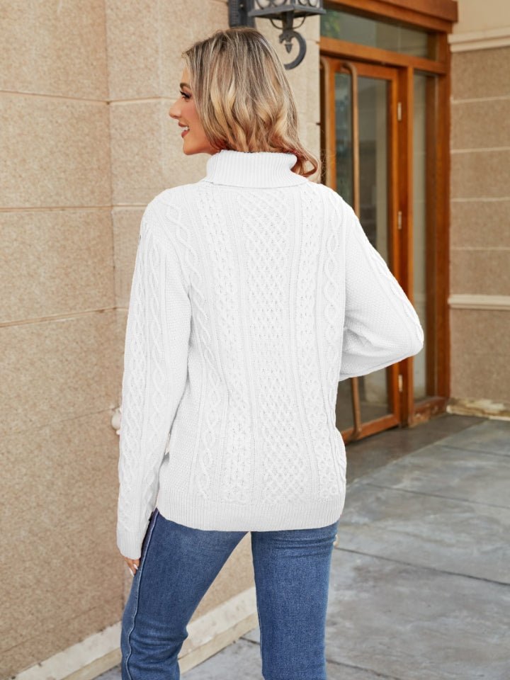 Cable - Knit Mock Neck Sweater | Trending Chic NZ