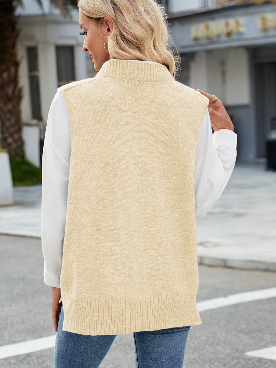 Cable Knit V - Neck Sweater Vest | Trending Chic NZ