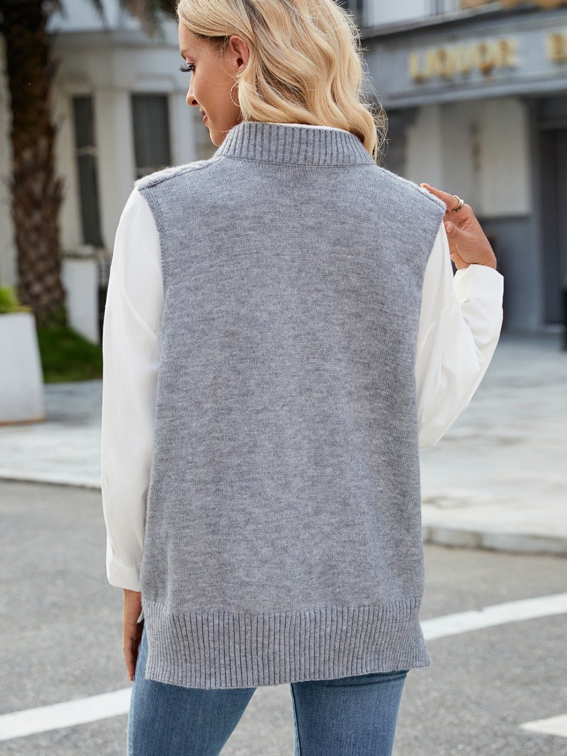 Cable Knit V - Neck Sweater Vest | Trending Chic NZ