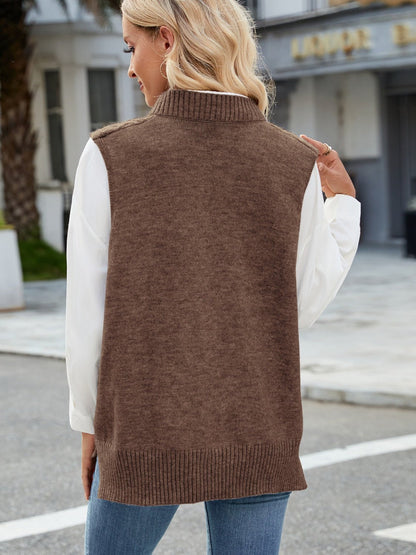 Cable Knit V - Neck Sweater Vest | Trending Chic NZ