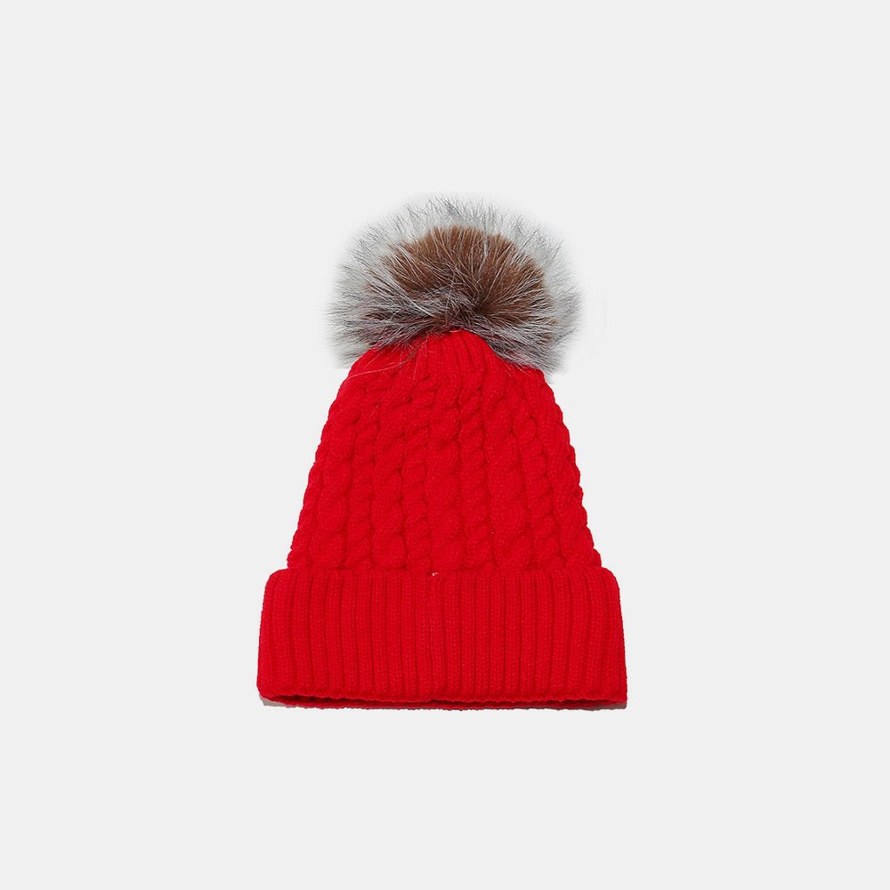 Cable Knit Winter Hat with Pompom | Trending Chic NZ