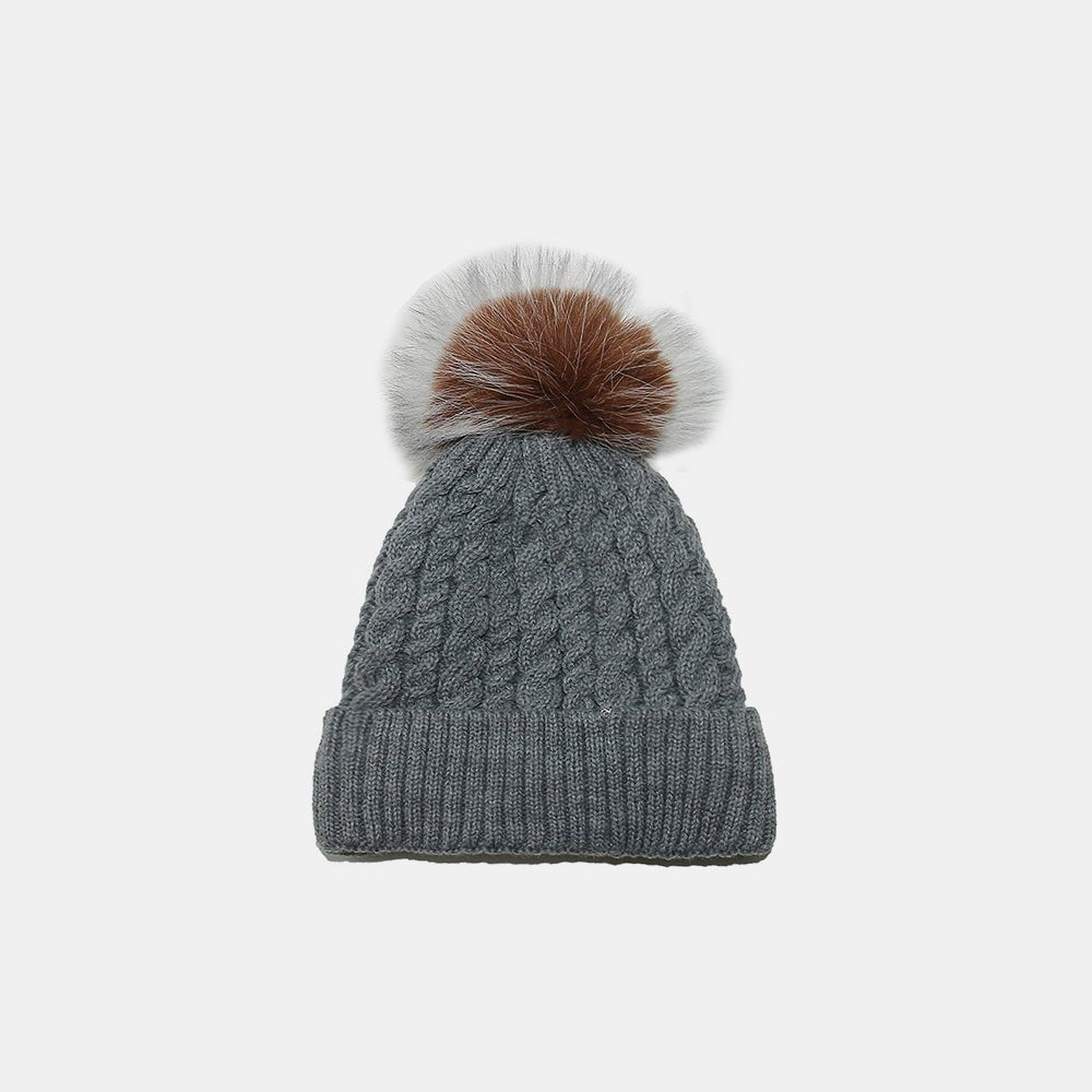 Cable Knit Winter Hat with Pompom | Trending Chic NZ