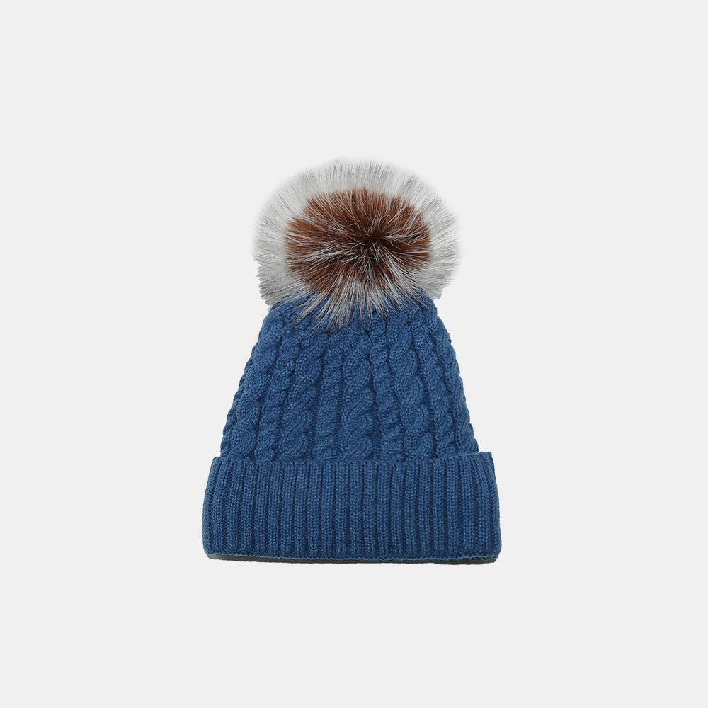 Cable Knit Winter Hat with Pompom | Trending Chic NZ