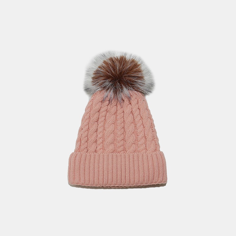 Cable Knit Winter Hat with Pompom | Trending Chic NZ