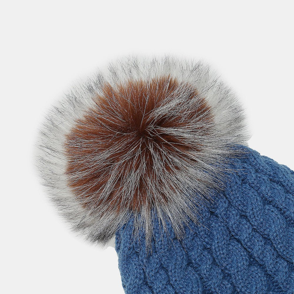 Cable Knit Winter Hat with Pompom | Trending Chic NZ