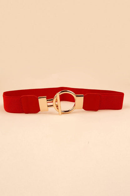 Circle Shape Buckle Zinc Alloy Buckle PU Leather Belt | Trending Chic NZ