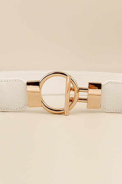 Circle Shape Buckle Zinc Alloy Buckle PU Leather Belt | Trending Chic NZ