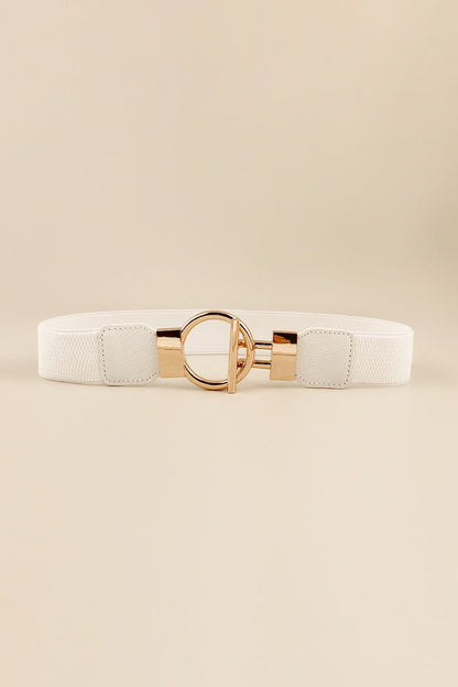 Circle Shape Buckle Zinc Alloy Buckle PU Leather Belt | Trending Chic NZ