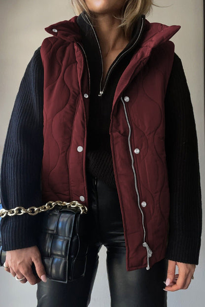 Collared Neck Vest with Pockets | Trending Chic NZ