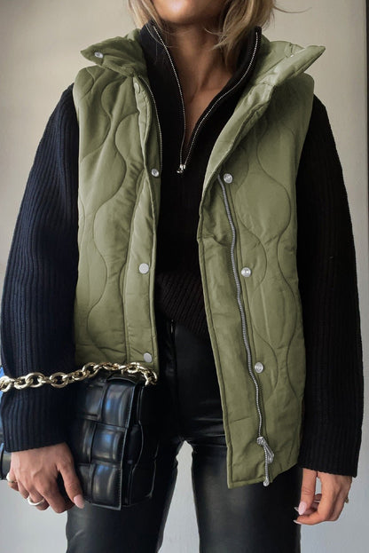 Collared Neck Vest with Pockets | Trending Chic NZ