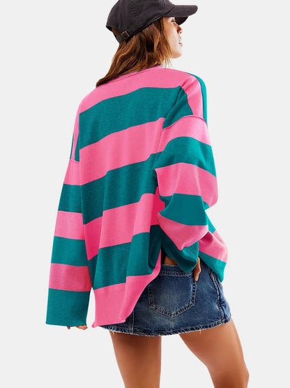 Color Block Half Zip Long Sleeve Sweater | Trending Chic NZ