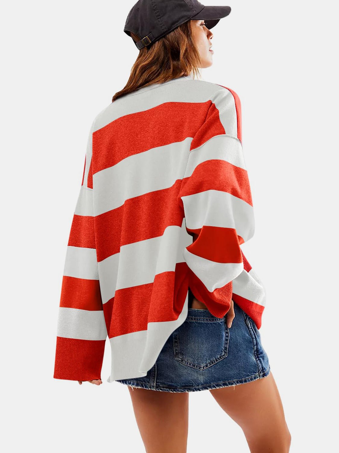 Color Block Half Zip Long Sleeve Sweater | Trending Chic NZ