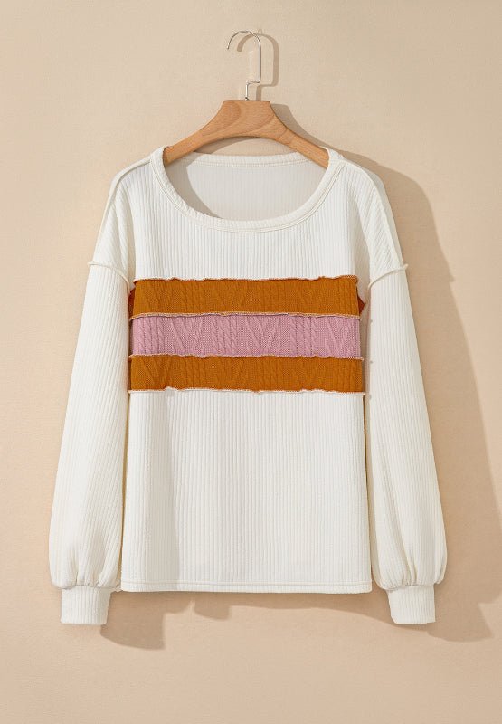 Color Block Long Sleeve Sweatshirt | Trending Chic NZ