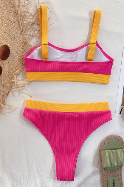 Color Block Scoop Neck Bikini Set | Trending Chic NZ