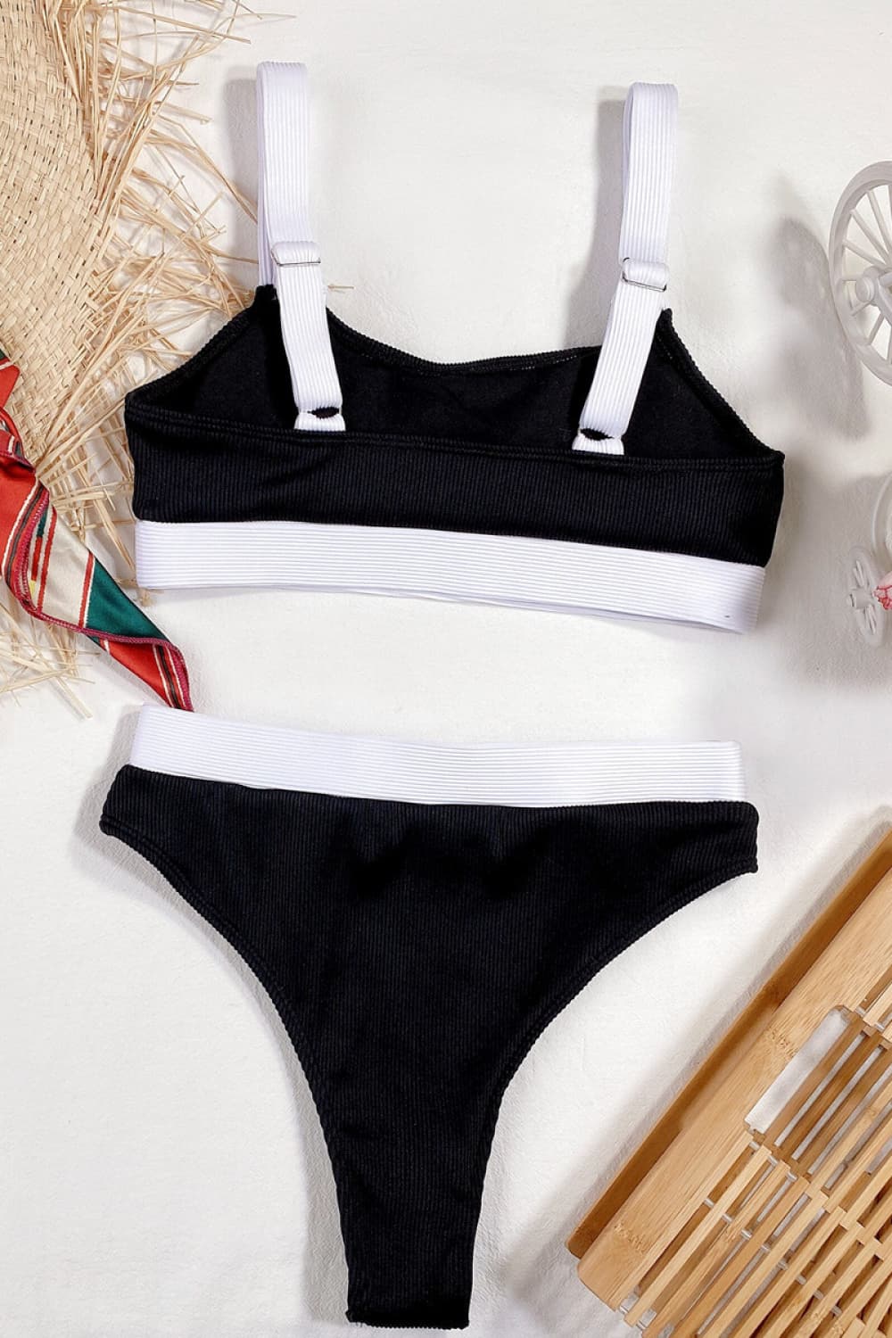 Color Block Scoop Neck Bikini Set | Trending Chic NZ