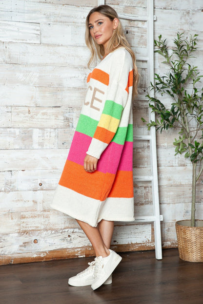 Color Block V - Neck Long Sleeve Sweater Dress | Trending Chic NZ