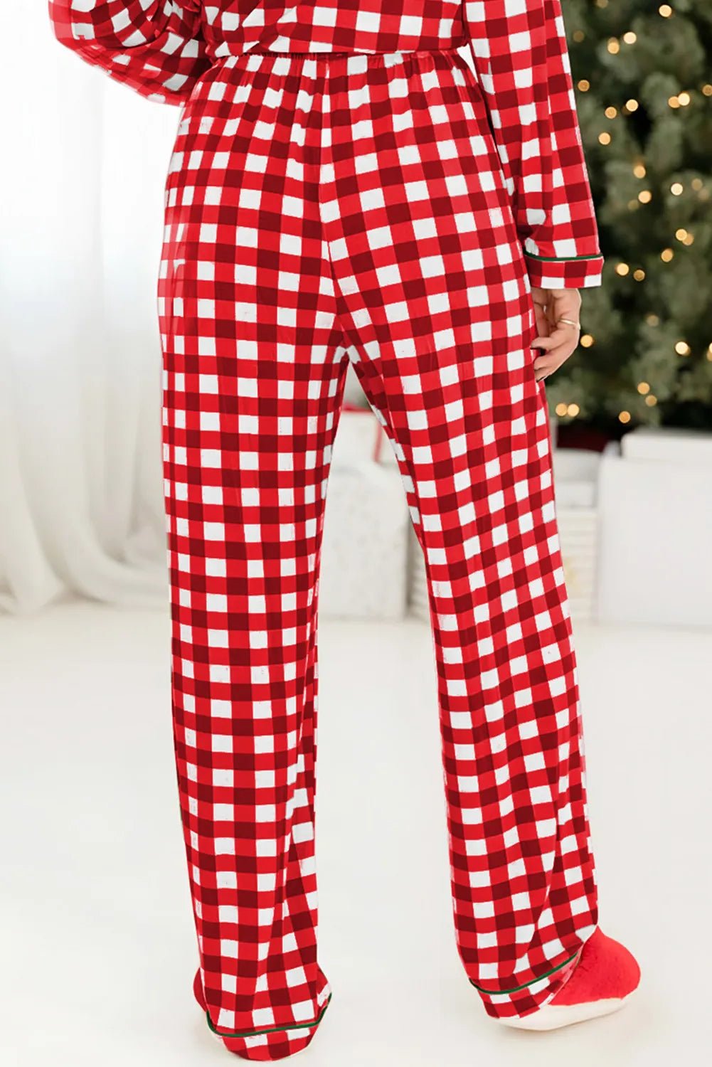 Contrast Piping Plaid Top and Pants Lounge Set | Trending Chic NZ