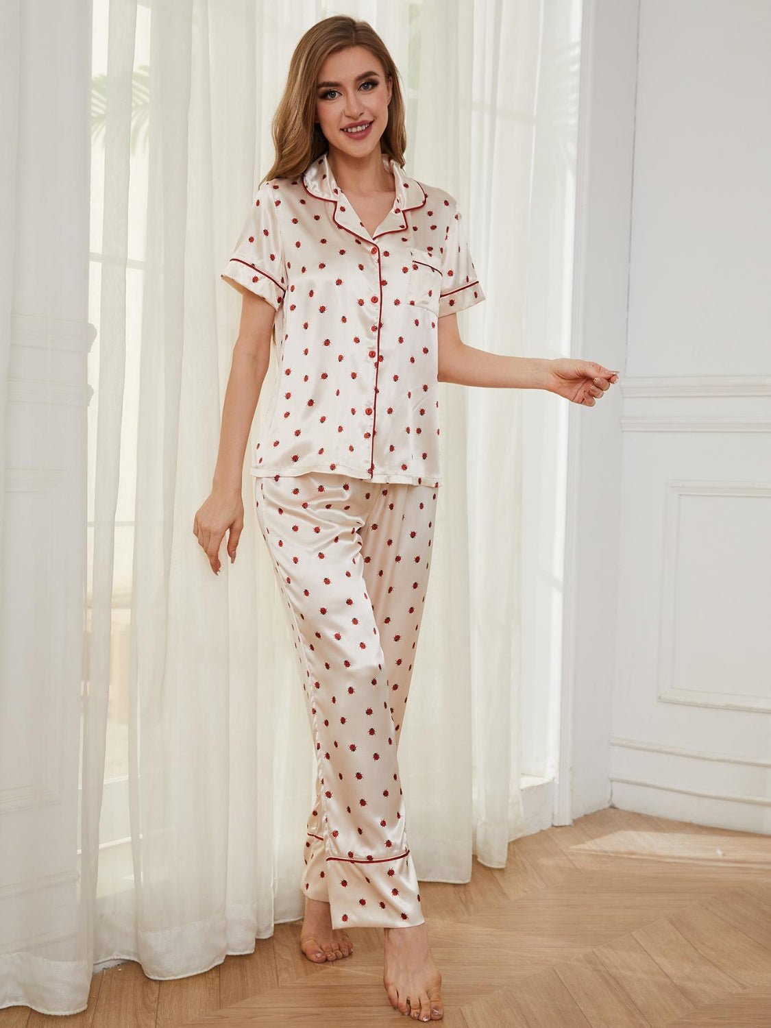 Contrast Piping Pocketed Top and Pants Lounge Set | Trending Chic NZ