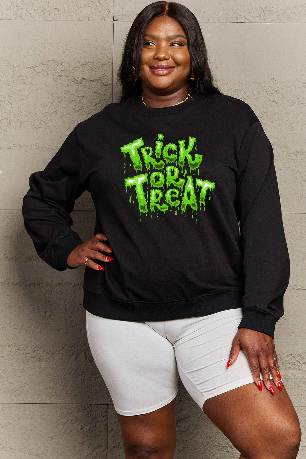 Simply Love Full Size TRICK OR TREAT Graphic Sweatshirt