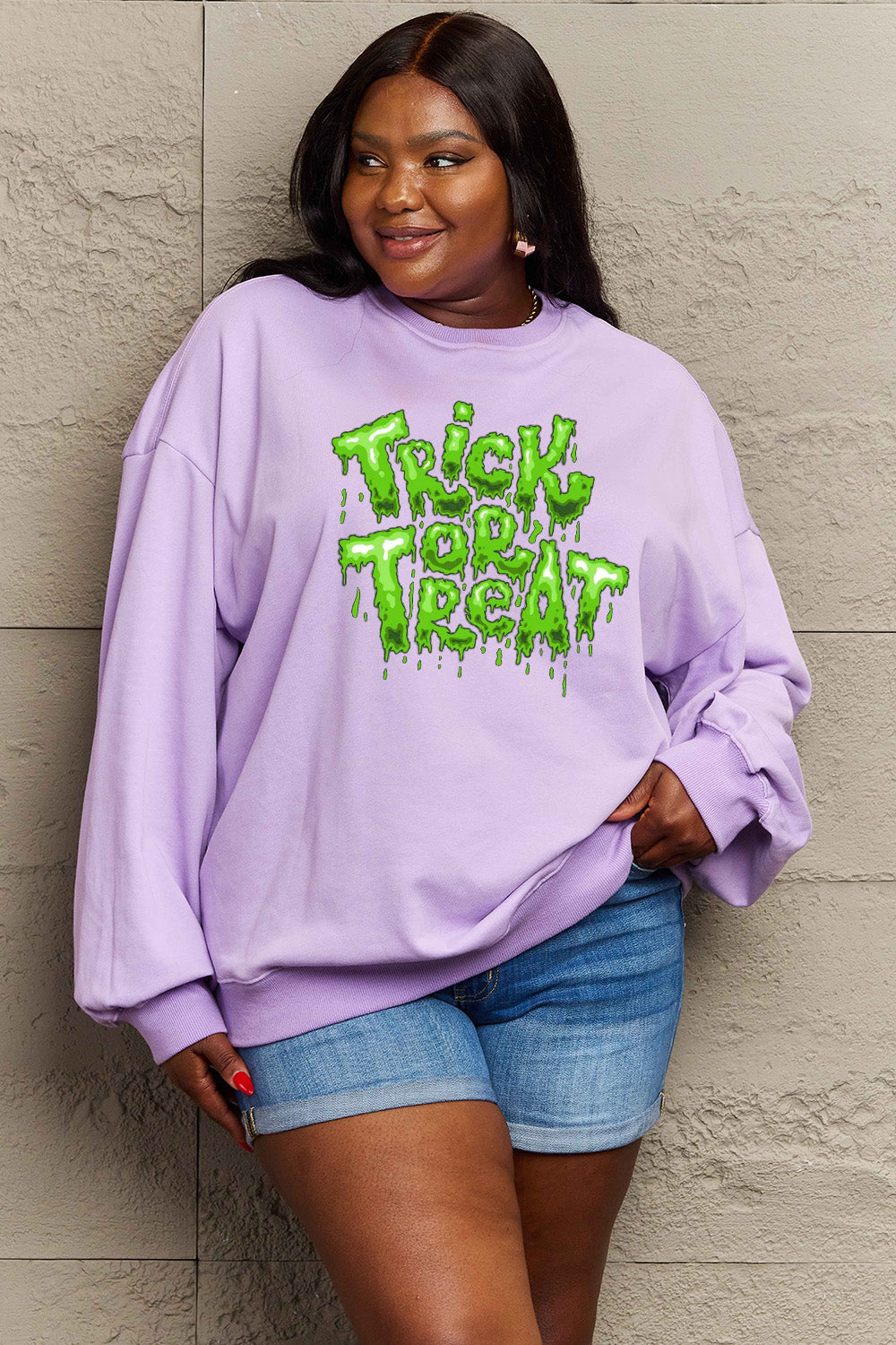 Simply Love Full Size TRICK OR TREAT Graphic Sweatshirt