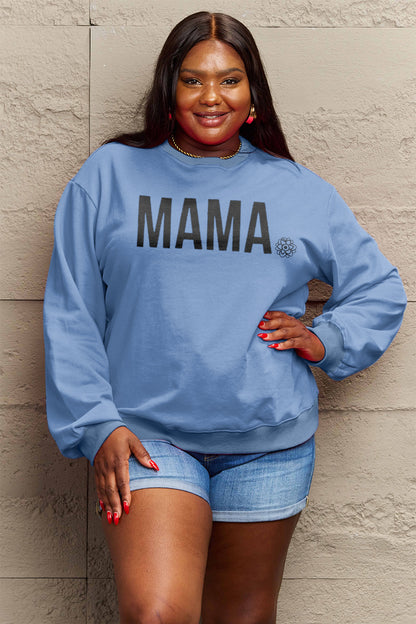 Simply Love Full Size MAMA Graphic Long Sleeve Sweatshirt