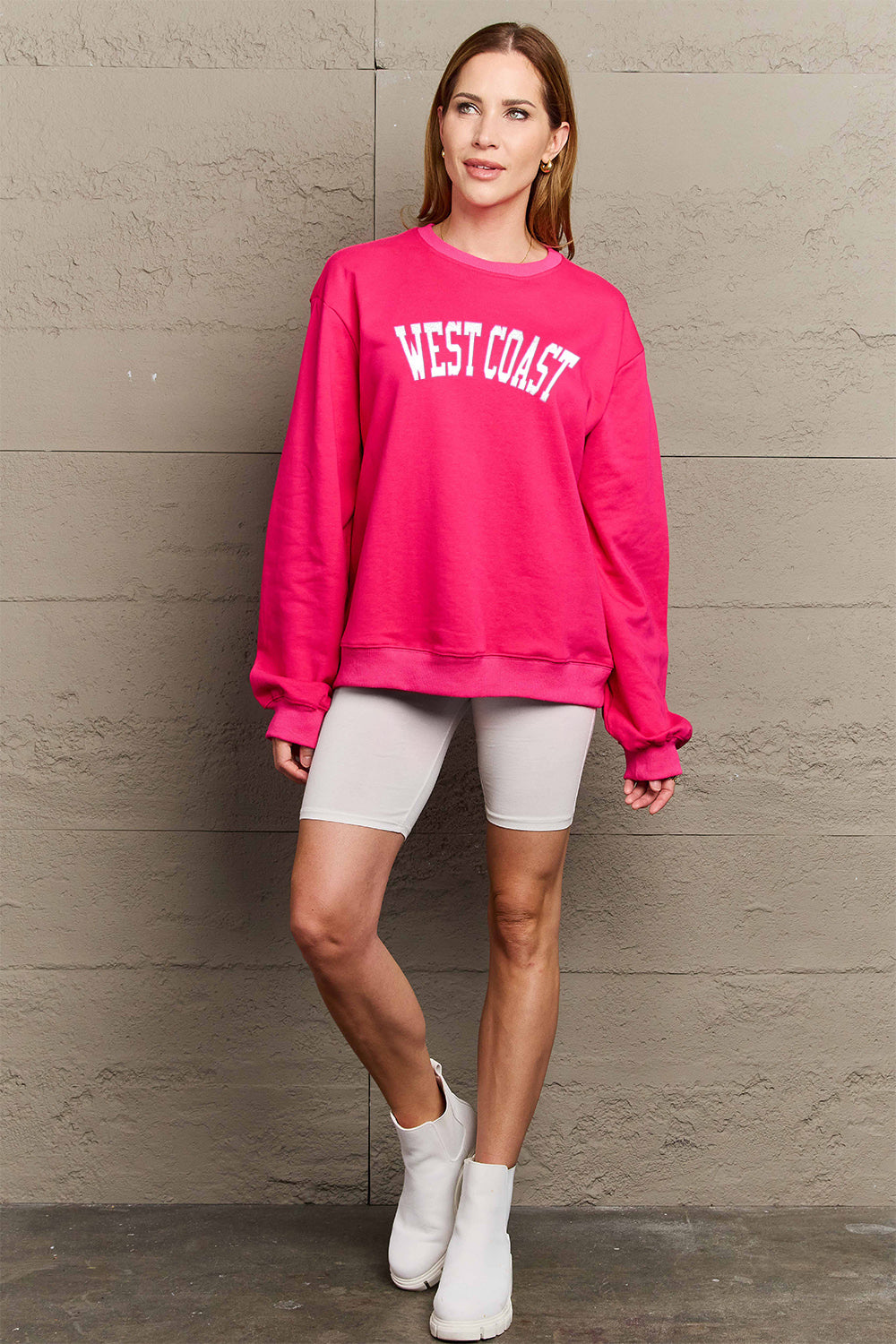 Simply Love Full Size WEST COAST Graphic Long Sleeve Sweatshirt