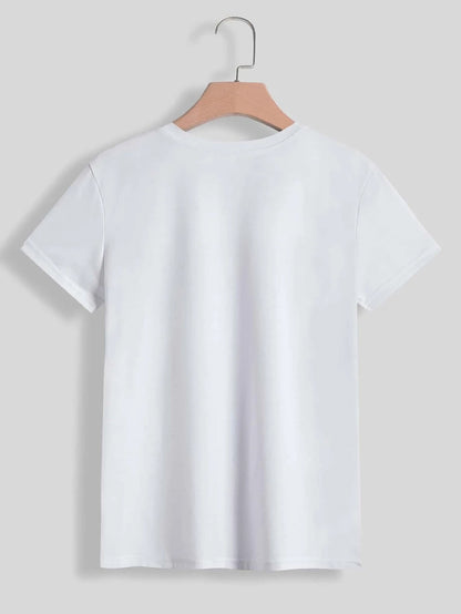 LUCKY Round Neck Short Sleeve T-Shirt