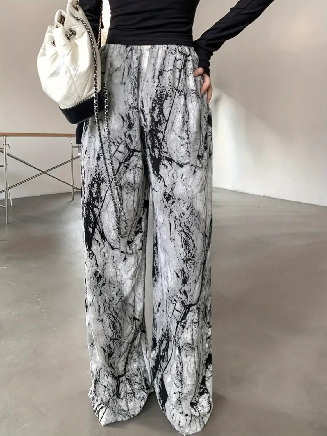 Printed Wide Leg Pants