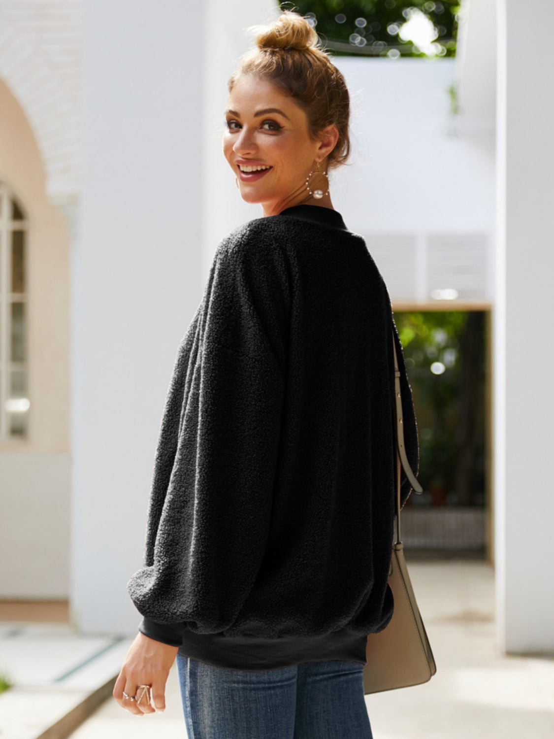 Ivy Lane Mock Neck Dropped Shoulder Sweatshirt