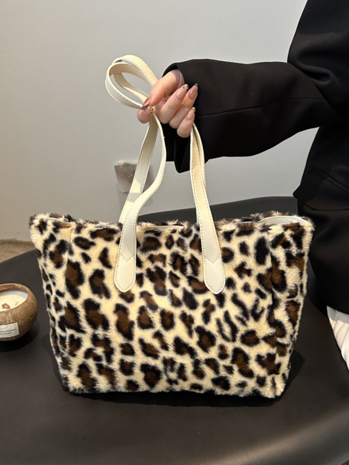 Leopard Fluff Tote Bag