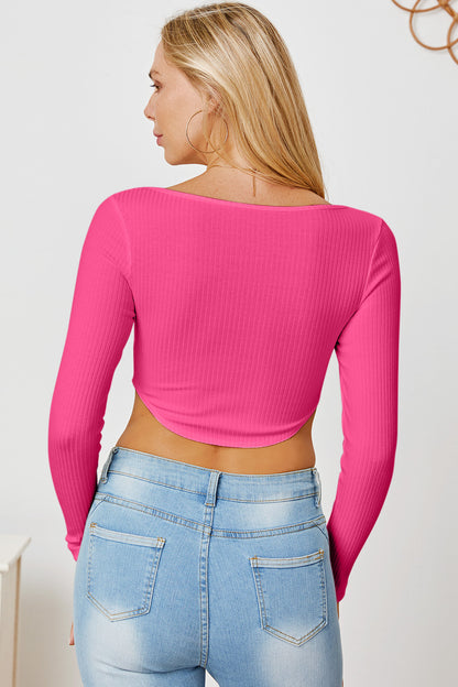 Ribbed Long Sleeve T-Shirt